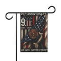 9/11 25th Anniversary Memorial Garden Flag — We Will Never Forget