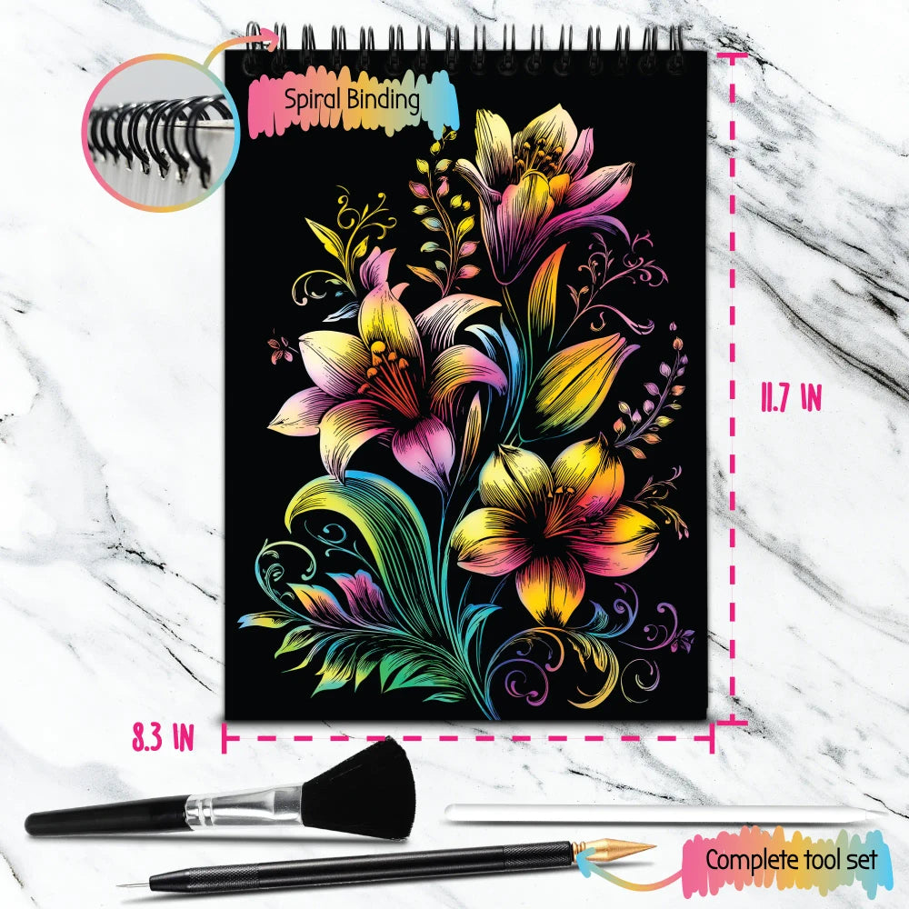 Floral Series Scratch Art Book