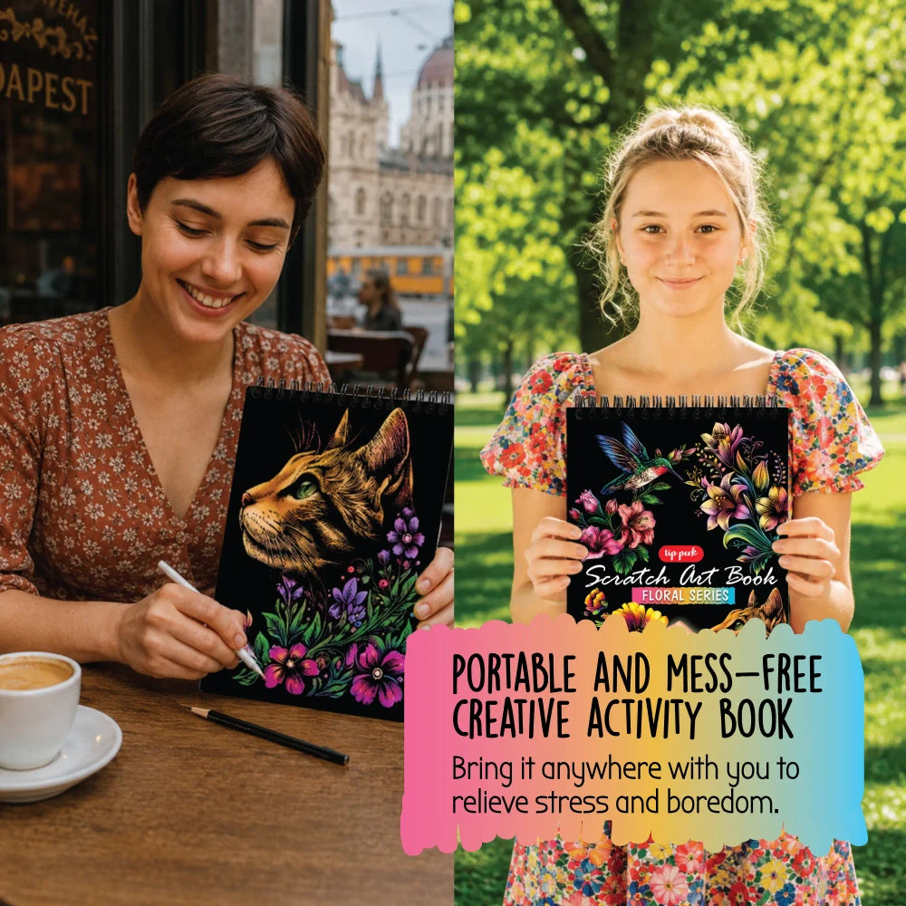 Floral Series Scratch Art Book