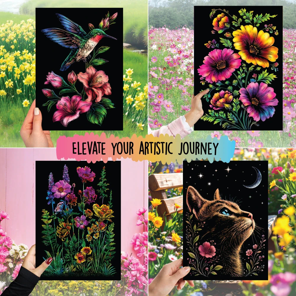 Floral Series Scratch Art Book