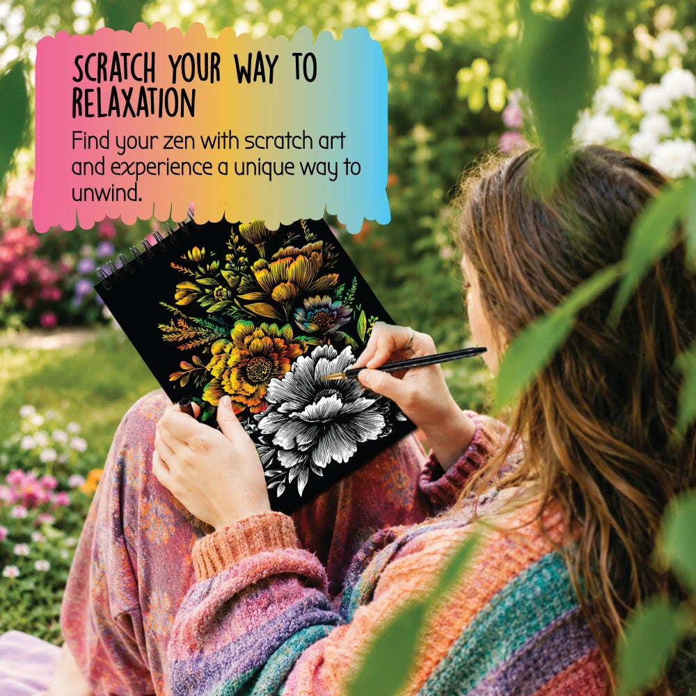 Floral Series Scratch Art Book