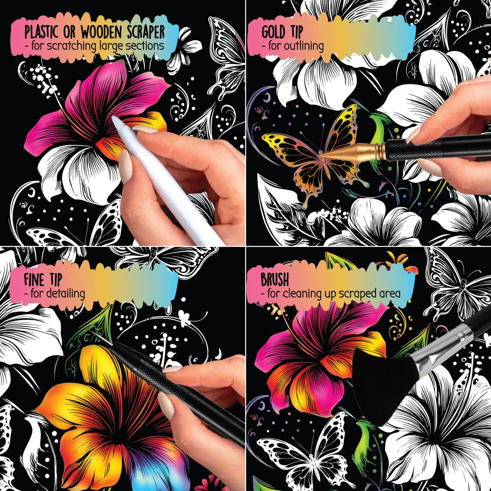 Floral Series Scratch Art Book