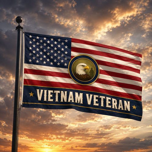 Vietnam Veteran Double-Sided Flag – American Eagle Patriotic Banner