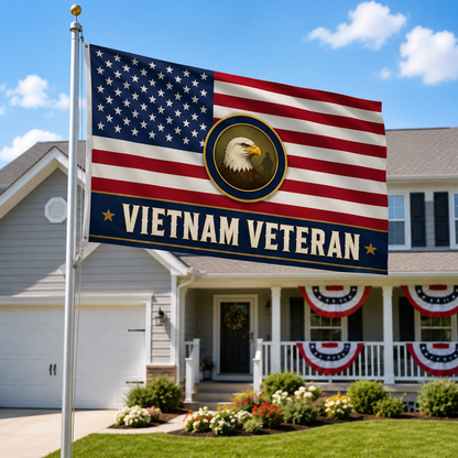 Vietnam Veteran Double-Sided Flag – American Eagle Patriotic Banner