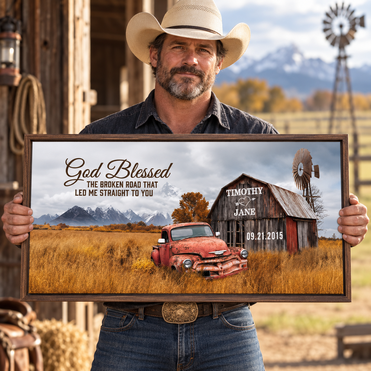 God Blessed Custom Truck Canvas