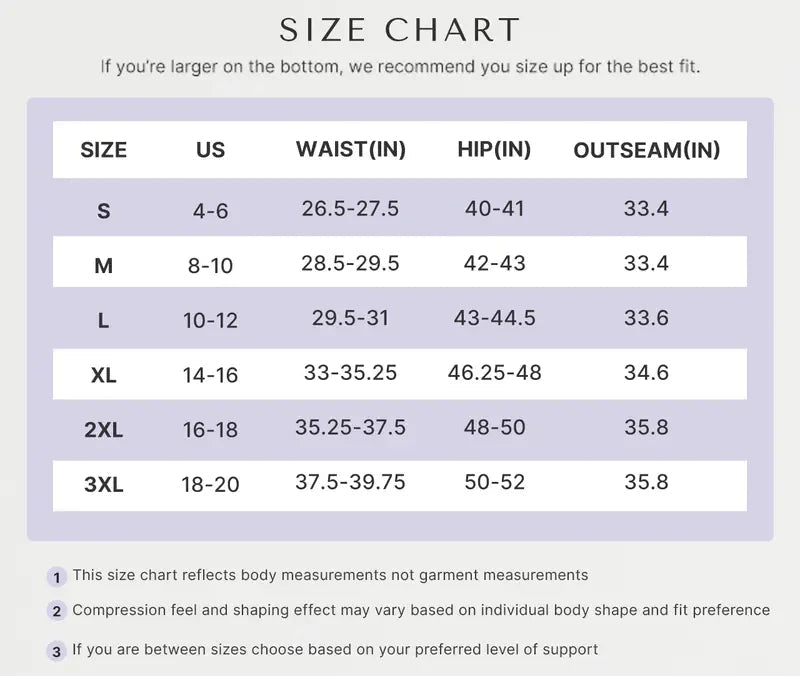 Size chart