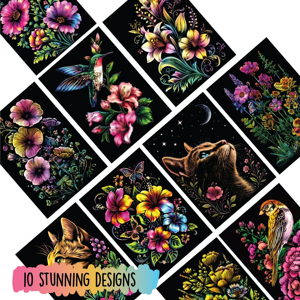 Floral Series Scratch Art Book