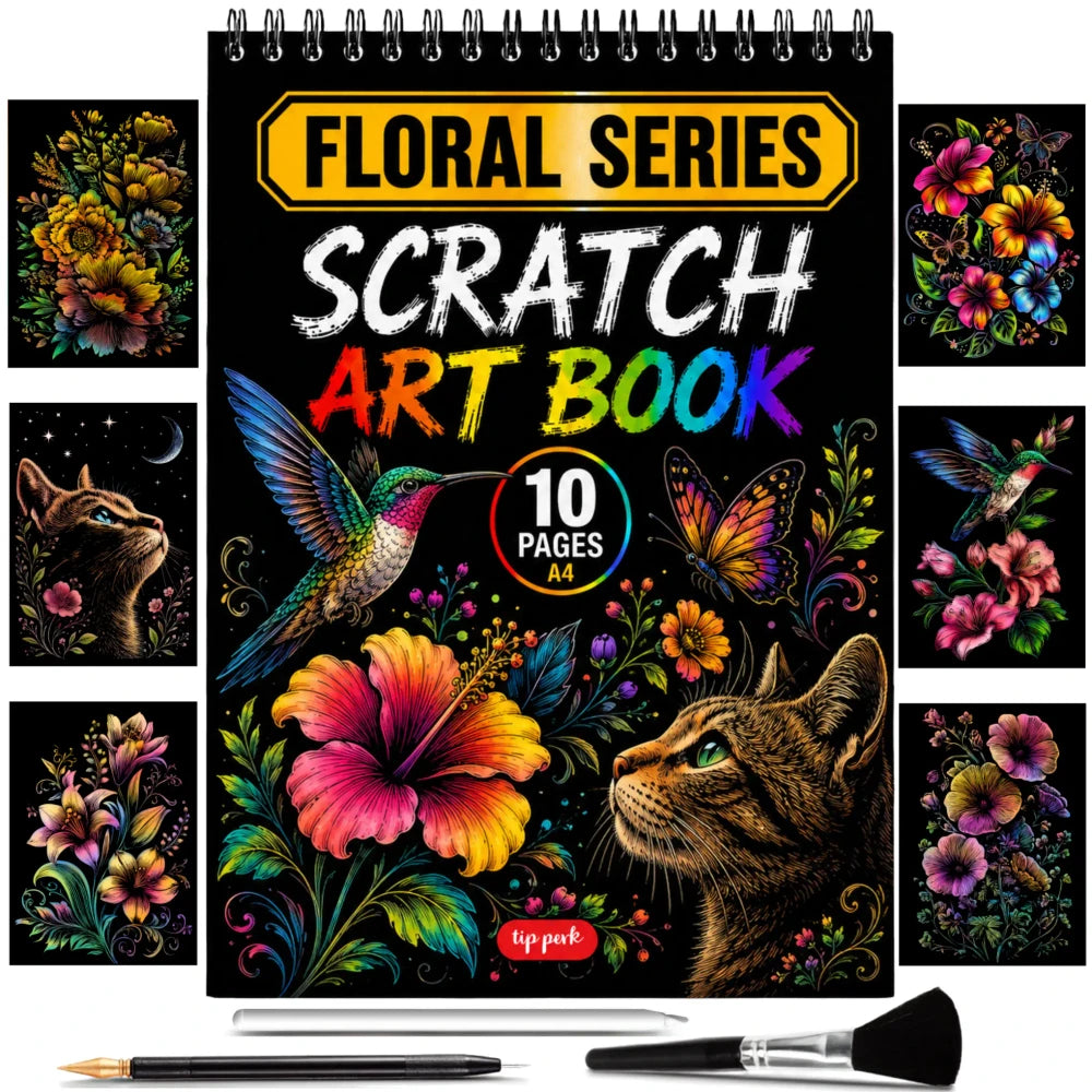 Floral Series Scratch Art Book
